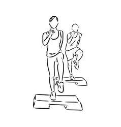 Hand Drawn Sketch Of An Exercising Woman