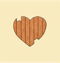 Heart Shaped Wooden Board Cartoon