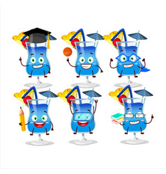 School Student Of Blue Hawaii Cartoon Character