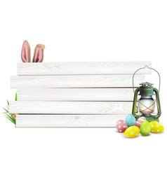 Easter Concept With White Wooden Planks