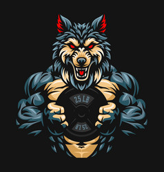 Fitness Wolf Gym Mascot Character