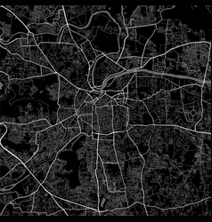 Map Of Pune City Urban Black And White Poster