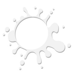 Round Liquid Splash Logo Template White Paint