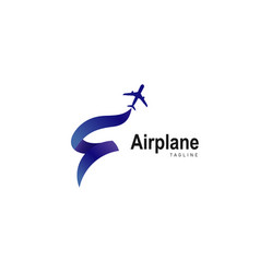 Airplane Abstract Logo Design Template Flat Style