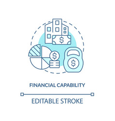 Financial Capabilities Turquoise Concept Icon