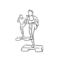 Hand Drawn Sketch Of An Exercising Woman