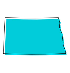 North Dakota Map Shape United States Of America