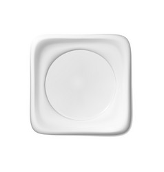 White Square Plate Isolated Object