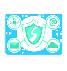 Cloud Email Security Semi Flat Color Object