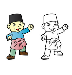 Coloring Melayu Muslim Boy