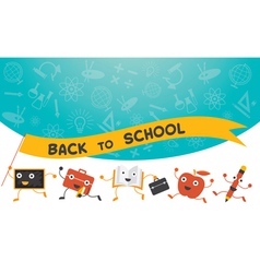 Education Characters Run Back To School Background