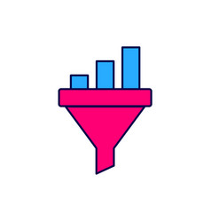 Filled Outline Sales Funnel With Chart