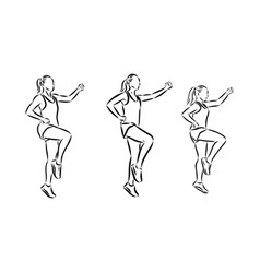 Hand Drawn Sketch Of An Exercising Woman