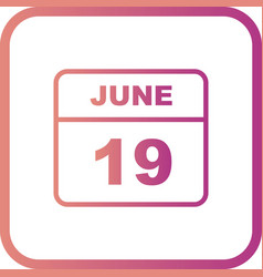 June 19th Date On A Single Day Calendar