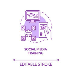 Social Media Training Purple Concept Icon