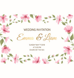 Wedding Invitation Gypsophila Flowers Border Frame