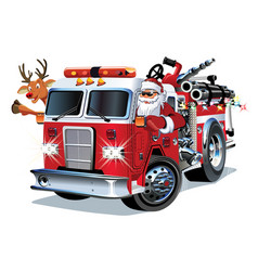 Cartoon Christmas Firetruck