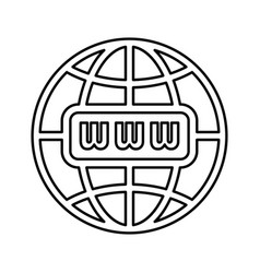 Domain Globe Web Www Icon Line Outline Design