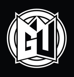 Gu Logo Monogram Circle Rounded Design