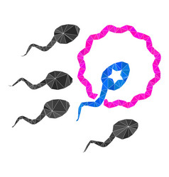 Sperm Insemination Lowpoly Mocaic Icon