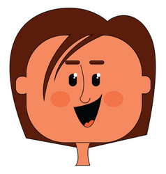 Cartoon Funny Happy Girls Face Or Color