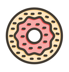 Donut Thick Line Filled Colors Icon For Personal