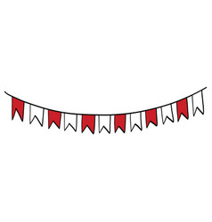 Flags Ribbon Red White Banner Hanging