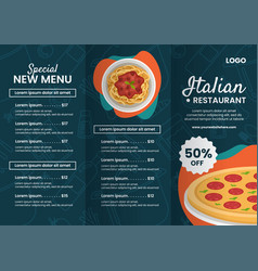 Italian Food Brochure Flat Cartoon Hand Drawn