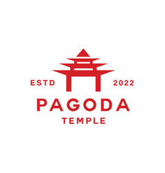 Pagoda Japanese Temple Logo Design Graphic Emblem