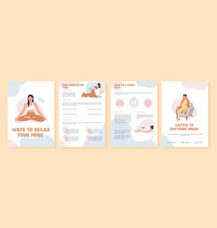 Ways To Relax Your Mind Flat Brochure Template