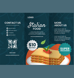 Italian Food Brochure Flat Cartoon Hand Drawn