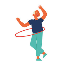 Old Person Active With Hupa Hoop