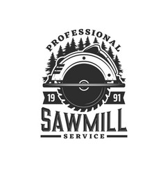 Sawmill Service Or Logging Industry Retro Icon