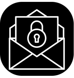 Encrypted Email Security Icon With Black Filled