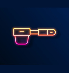 Glowing Neon Line Coffee Filter Holder Icon