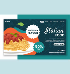 Italian Food Social Media Landing Page Cartoon