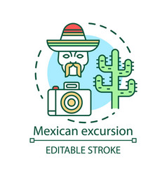 Mexican Excursion Concept Icon South American