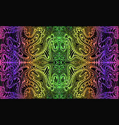 Psychedelic Trippy Colorful Fractal Mandala Neon