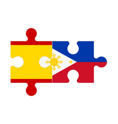 Puzzle Of Flags Of Spain And Philippines