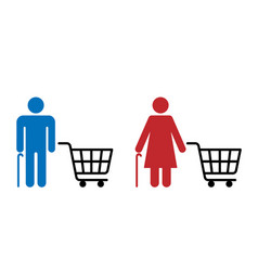 Senior Man And Woman Are Shopping In Store