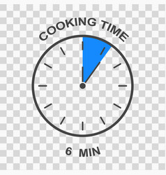 Cooking Time Icon Clock Face With 6 Minute Time