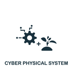 Cyber Physical System Icon Monochrome Simple Sign