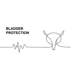 Human Bladder With Heart Pulse One Line Continuous