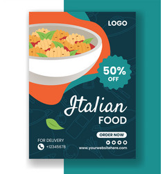 Italian Food Vertical Poster Flat Cartoon Hand