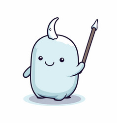 Funny White Ghost Holding A Spear