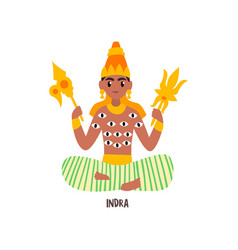 Indra Indian God On A White