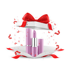 Colored Lipsticks Lip Glosses Inside Open Gift