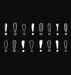 Hand Drawn Exclamation Mark Set Scribble