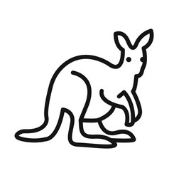 Kangaroo Icon Black Line Art