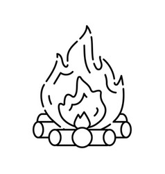 Bonfire Fire Line Icon